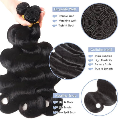 Human Hair Bundles Body Wave Hair Bundles With Closures 13x4 Lace Frontal With Bundles Human Hair Brazilian Virgin Hair Bundles