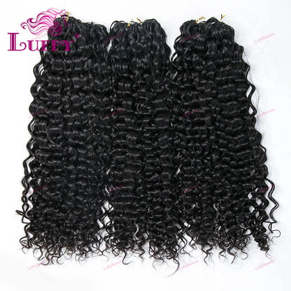 Curly Crochet Human Hair Extensions Knotless Pre-Separated Human Hair Water Wave Feather Hair Extensions 120g 100strands