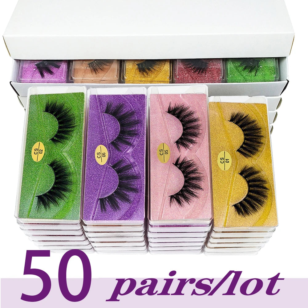 Lashes Bulk Wholesale 10/20/30/50/100 Pairs 3d Mink Lashes Natural False Eyelashes Thick Fake Eyelashes Makeup Fluffy False Lash