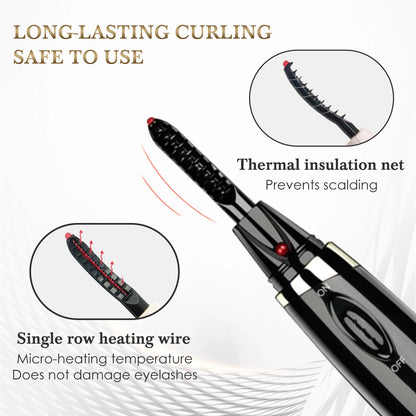 Electric Eyelash Curler For Instant Glam Long Lasting Natural Eyelash Comb Heated Lash Curling Tools