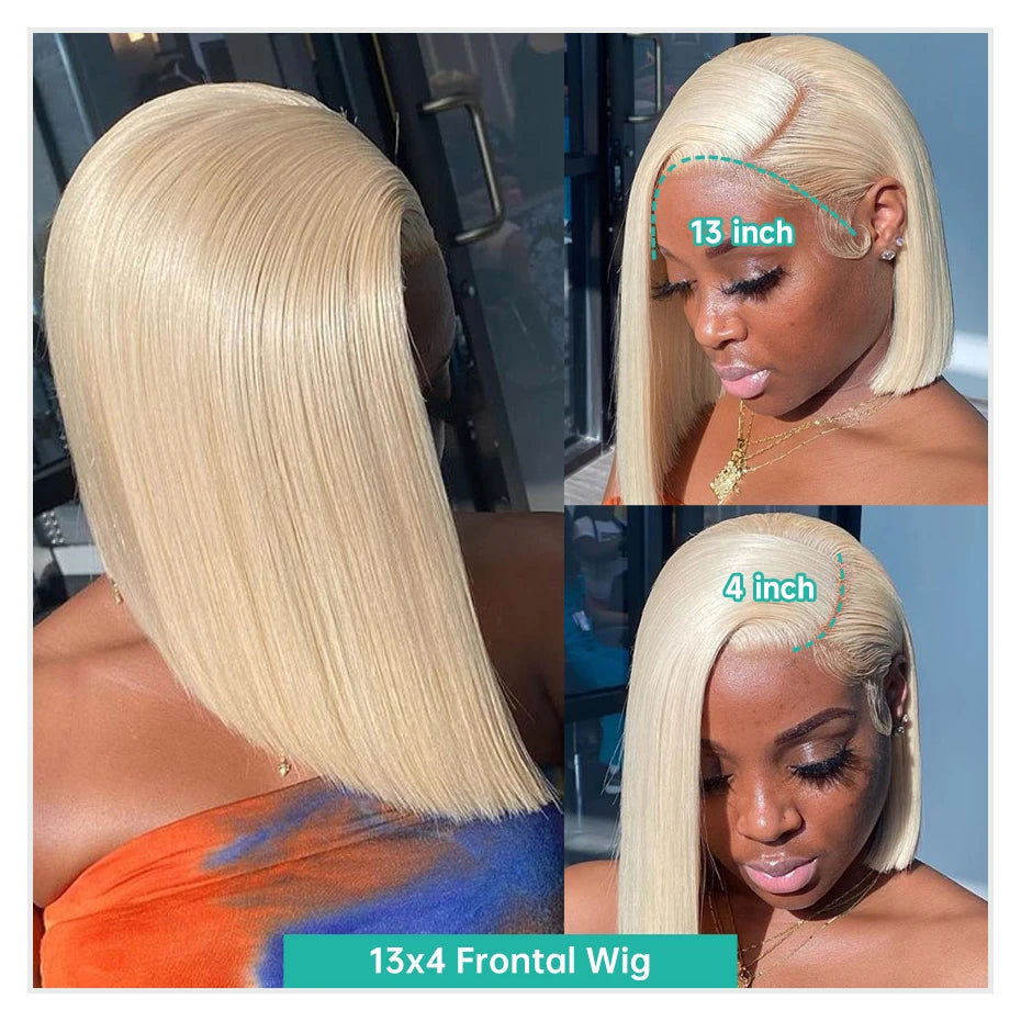 13x4 13x6 Blonde bob Wig Lace Front Human Hair Wigs 613 Straight HD Lace Frontal Wig Bob Glueless Wig Human Hair Ready To Wear