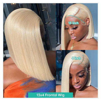 13x4 13x6 Blonde bob Wig Lace Front Human Hair Wigs 613 Straight HD Lace Frontal Wig Bob Glueless Wig Human Hair Ready To Wear