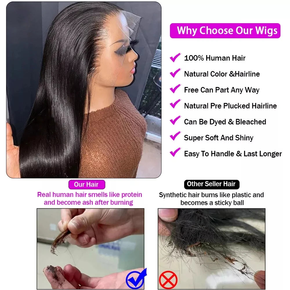 360 Full Lace Wig Human Hair Pre Plucked Bone Straight Lace Fronta Wigs Glueless Hd Lace Frontal Wig Human Hair Wigs For Women