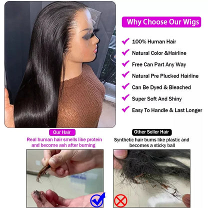 360 Full Lace Wig Human Hair Pre Plucked Bone Straight Lace Fronta Wigs Glueless Hd Lace Frontal Wig Human Hair Wigs For Women