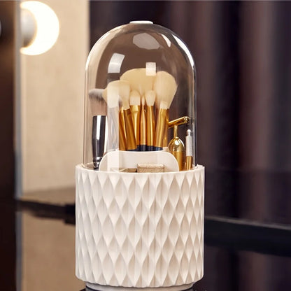 Rotary lid makeup brush storage barrel lipstick cosmetics dustproof storage barrel dormitory desktop simple pencil case