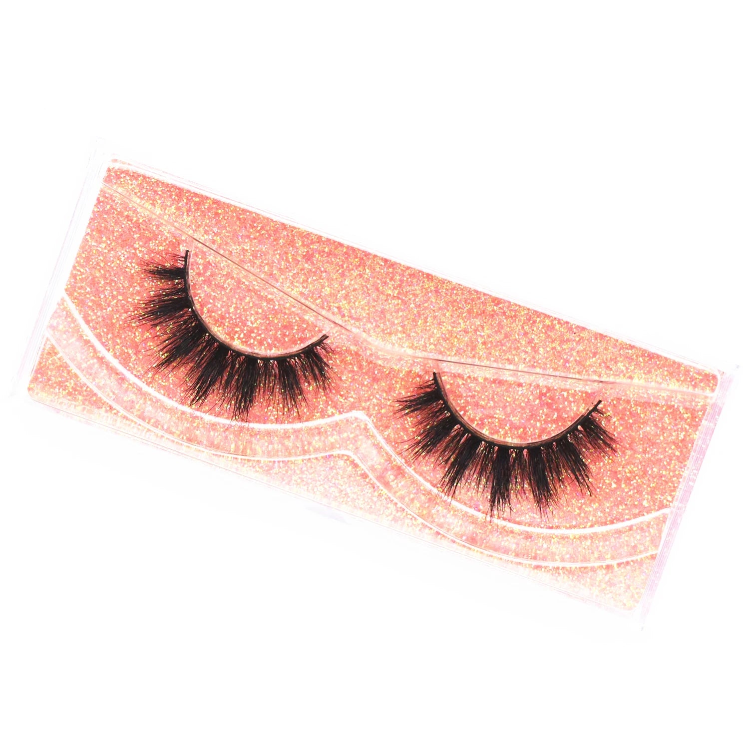 3D Mink Lashes Fluttery 3D Mink Lash Baby Doll Look Makeup Mink False Eyelash Round Shape 15mm Wispy Natural Eyelashes Full Lash