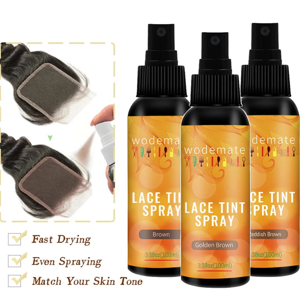 Lace Tint Mousse Easy Tinting Lace Tint Spray For Wigs Quick-Drying and Safe and Convenient Dyed Mousse Foam Sweat Resistant