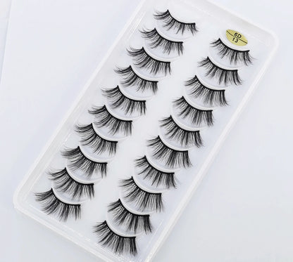 10 Pairs Crisscross Half Eye Lashes Natural False Eyelashes Handmade Faux 3D Mink Lashes Makeup Tools Eyelash Extension