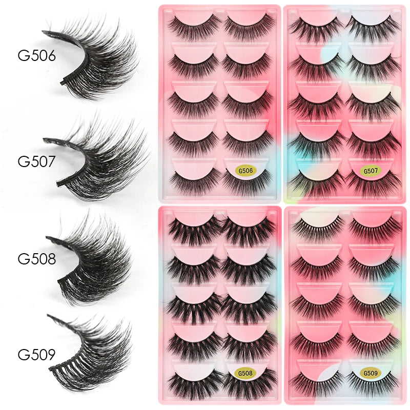 5 Pairs 3d mink eyelashes eyelash extension natural false eyelashes volume dramatic 3d lashes maquillaje mink cilios makeup tool