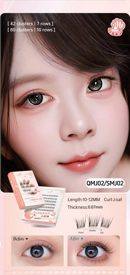 Yelix Self-adhesive Glue Free False Eyelashes Reusable DIY Segmented DIY Lashes Clusters No Glue Needed Natural Soft Lashes