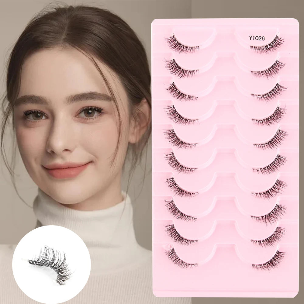 Cat Eye Lash 3/5/10 Pairs Half Lashes Natural Long False Eyelashes Wispy 3D Mink Lashes Volume Faux Cilios Extension Makeup Tool