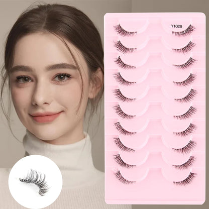 Cat Eye Lash 3/5/10 Pairs Half Lashes Natural Long False Eyelashes Wispy 3D Mink Lashes Volume Faux Cilios Extension Makeup Tool