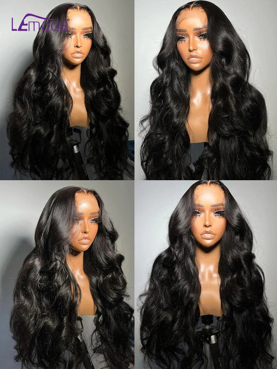 13x6 Lace Full Frontal Wigs Human Hair Body Wave 250% Density Brazilian Virgin Hair Preplucked Transparent Lace 13x4 Frontal Wig