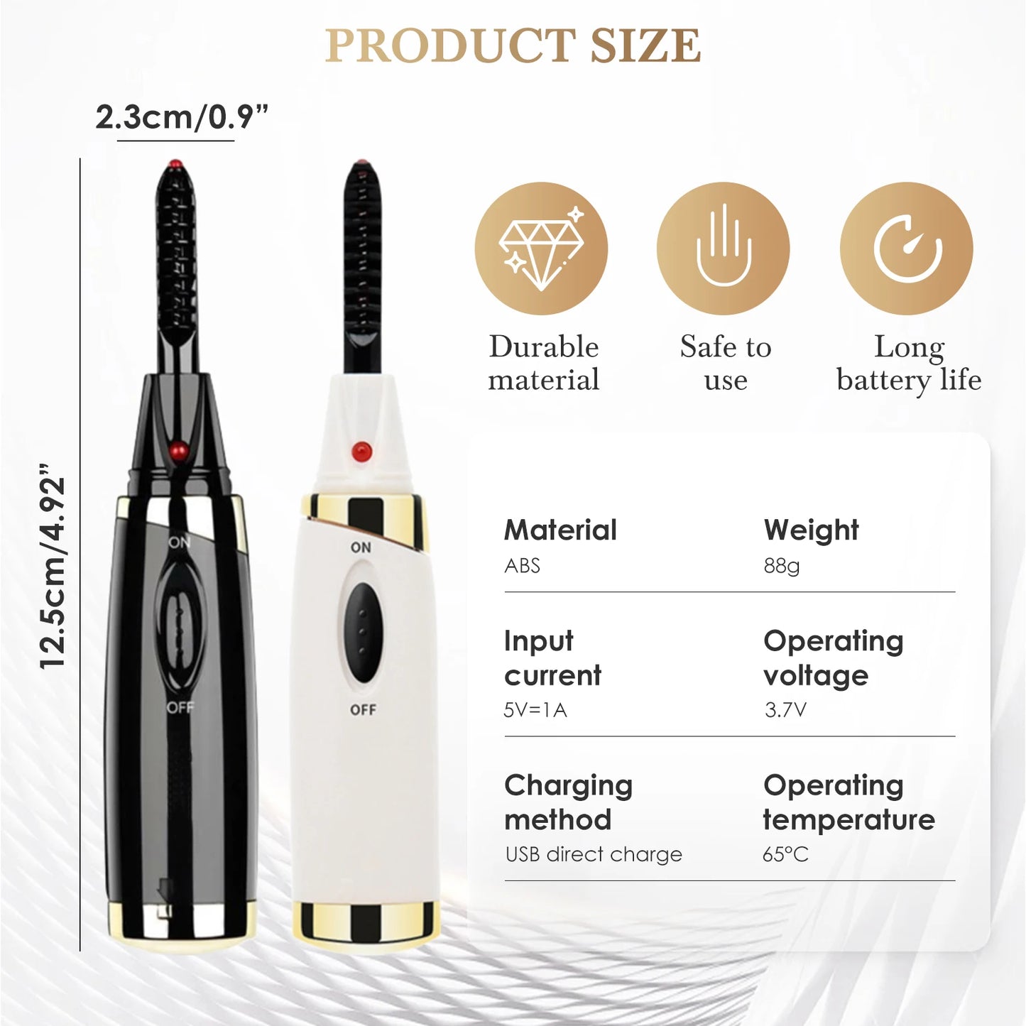 Electric Eyelash Curler For Instant Glam Long Lasting Natural Eyelash Comb Heated Lash Curling Tools