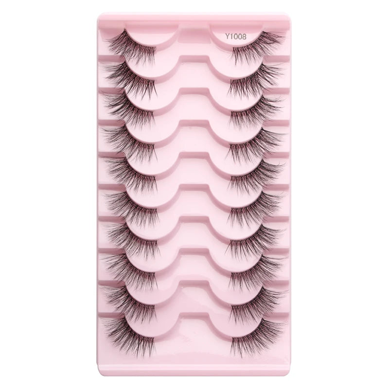 Cat Eye Lash 3/5/10 Pairs Half Lashes Natural Long False Eyelashes Wispy 3D Mink Lashes Volume Faux Cilios Extension Makeup Tool
