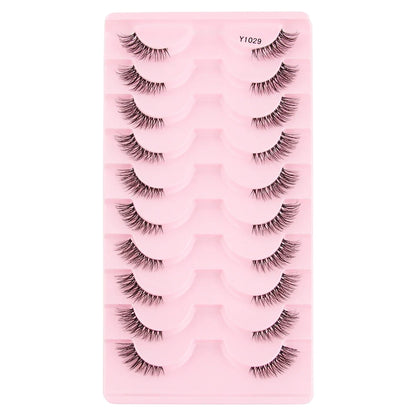 Cat Eye Lash 3/5/10 Pairs Half Lashes Natural Long False Eyelashes Wispy 3D Mink Lashes Volume Faux Cilios Extension Makeup Tool