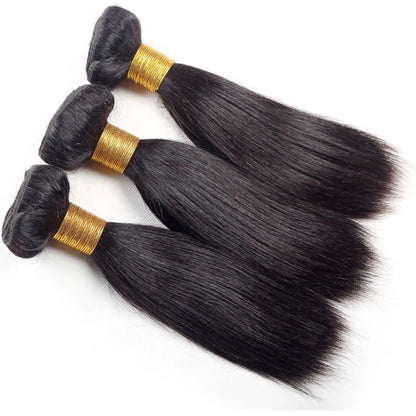 Bone Straight Bundles Human Hair 100% Unprocessed Virgin Hair 1 2 3 Bundle Deals Short Brazilian Straight Weave Hair Extensions
