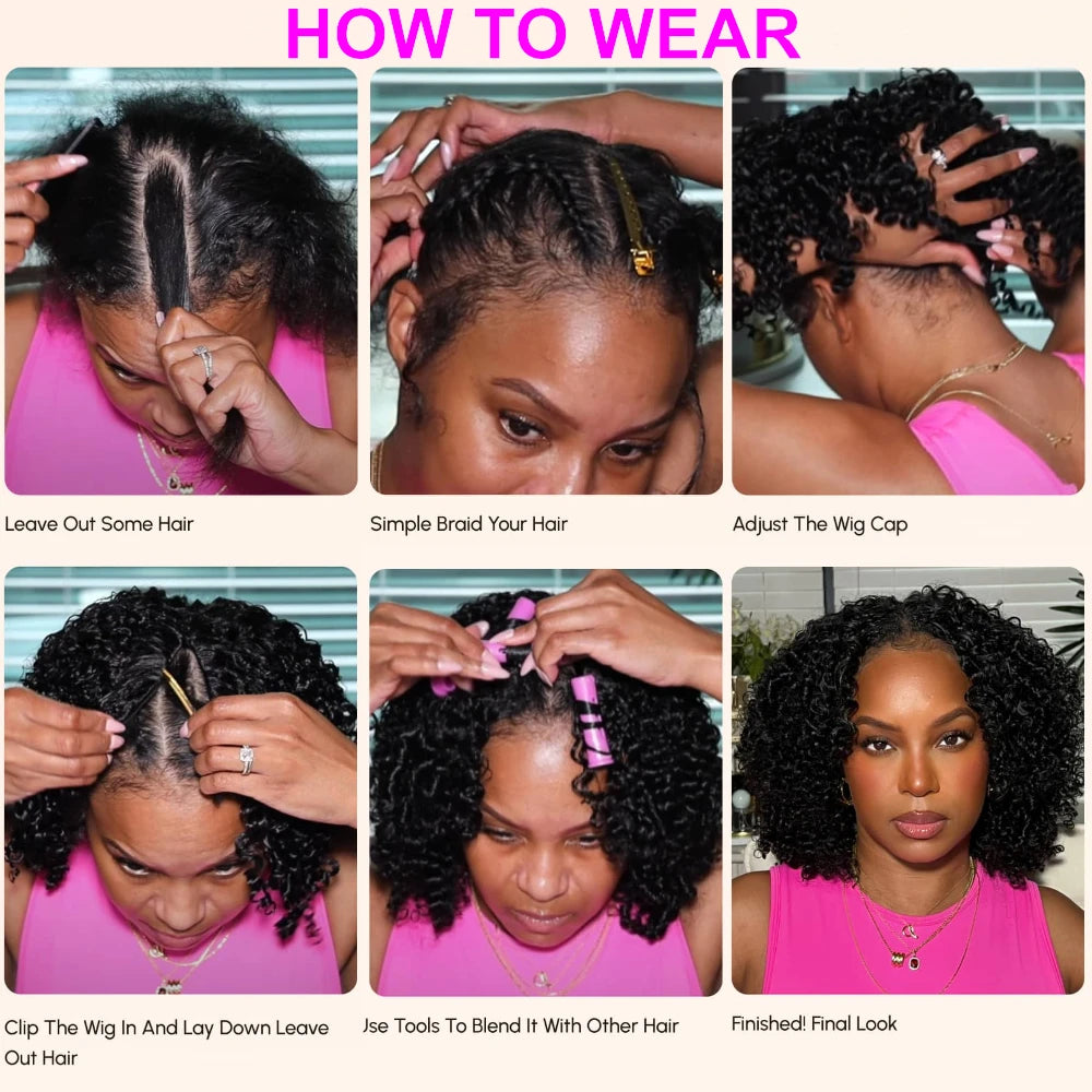 UNice Hair Upgraded Body Wave U Part Wig / V Part Wig With Elastic Drawstring 100% Human Hair Upart Wig Minimal Leave Out