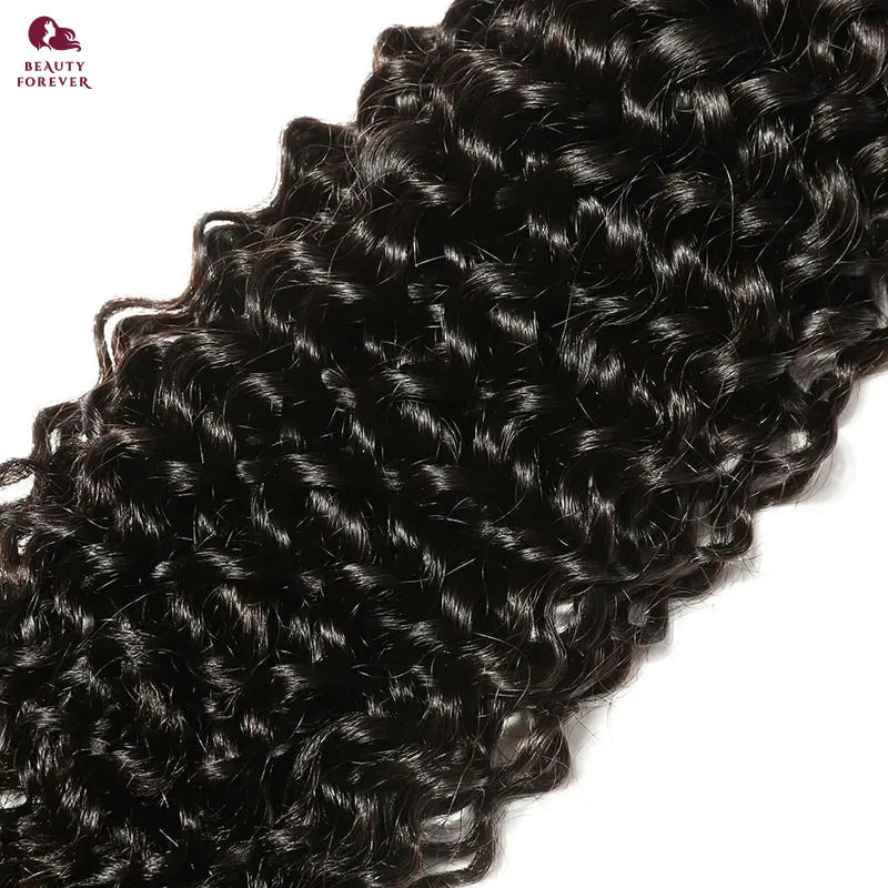 Beautyforever Malaysian Curly Human Hair Bundles With Lace Closure 100% Raw Virgin Human Hair Weave 3 Bundles With Lace Closure