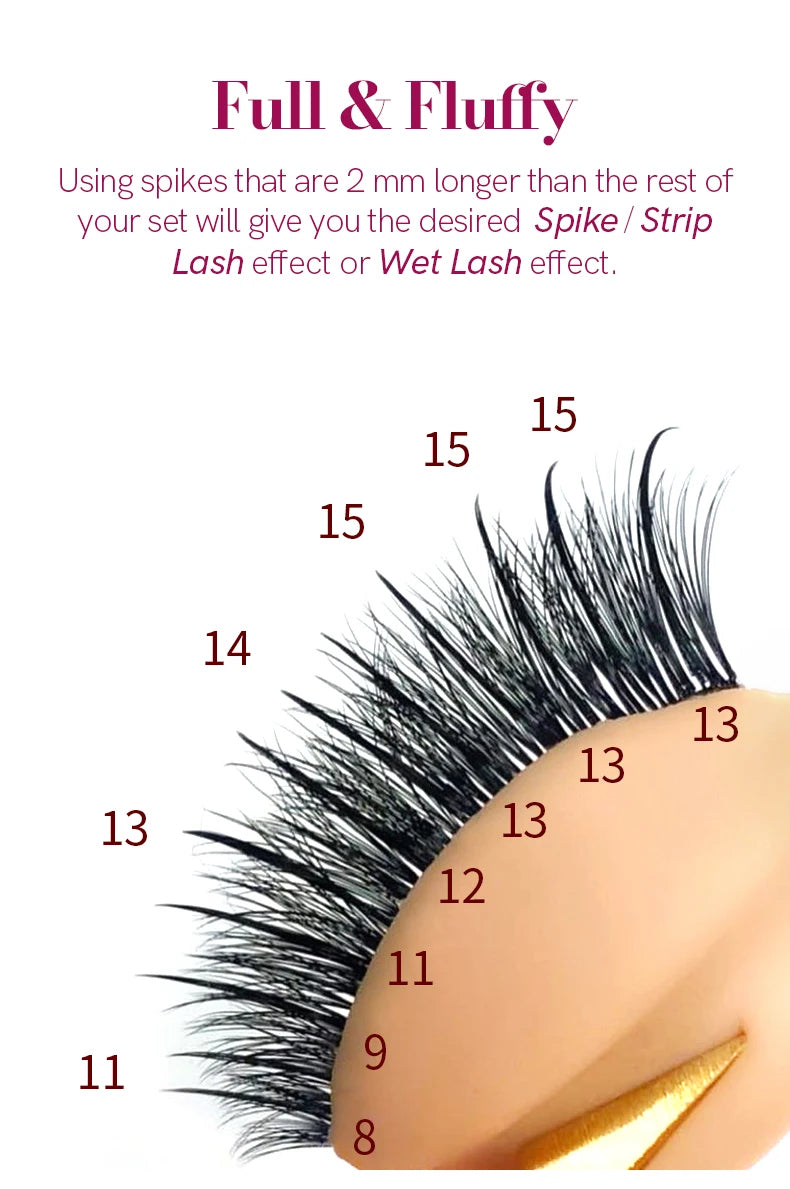 Wispy Fairy Eyelashes Individual Cluster Spikes Lash Wispy Premade Russian Matte Promade Wispy Spikes False Eyelash Extensiones