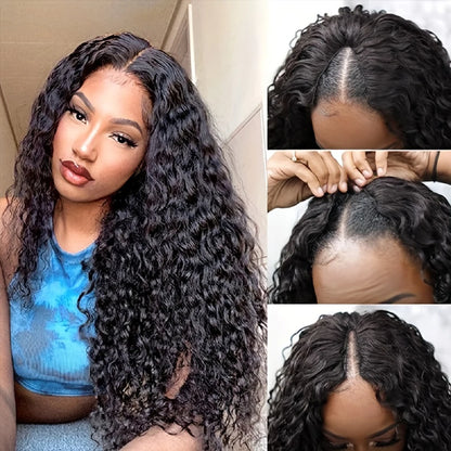 V Part Human Hair Wig Kinky Curly Wigs Glueless No Leave Out No Gule Curly U Part Human Hair Wig For Women Human Hair