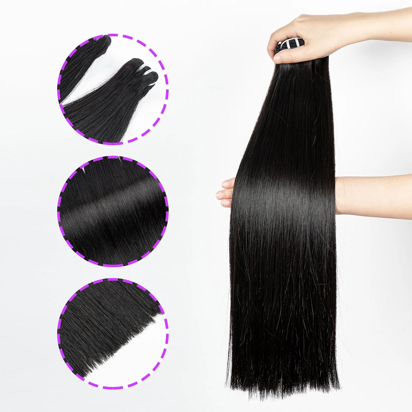 16A Double Drawn Vietnamese Bone Straight Bundles with 13x4 Lace Frontal 100% Raw Human Hair Bundle with 2x6/5x5 HD Lace Closure