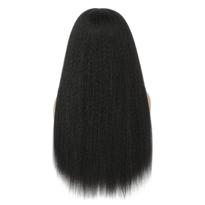 Synthetic U Part Wigs for Black Women Yaki Straight Wigs Natural Color Kinky Straight U-part wigs Hair Extension Clip