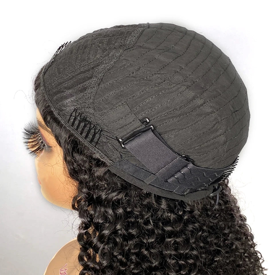 Flip Over Half Wig Water Wave Upgrade 3 IN 1 Half Wig Human Hair With Drawstring Seamless Isee Hair Clip Ins