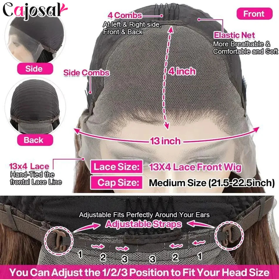 360 Full Hd Lace #4 Brown 200% 13x6 HD Lace Frontal 13x4 Front Wig for Women Straight Wave Remy Human Hair 4x4 Closure Wig Glue