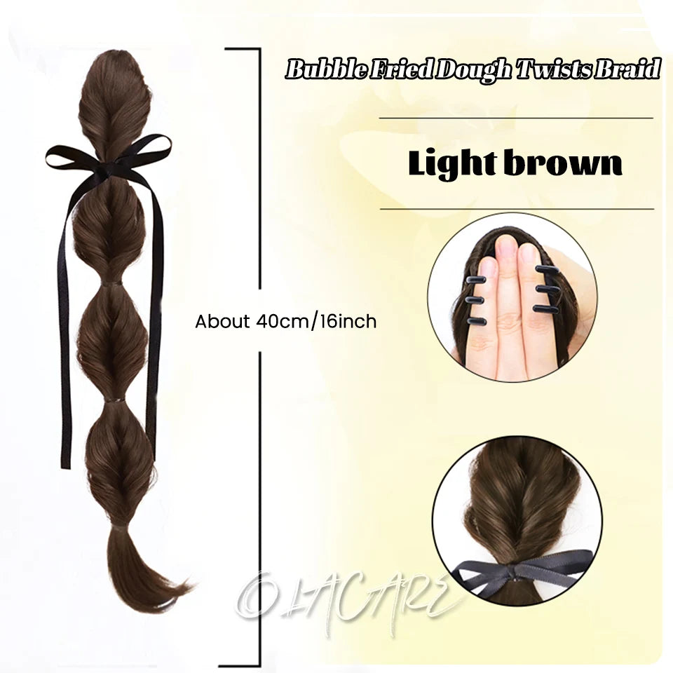 Ponytail Extension Bow Claw Curly Wavy Clip in Hairpiece Ponytail Hair Extensions Long Pony Tail Synthetic for Women Girl Daily