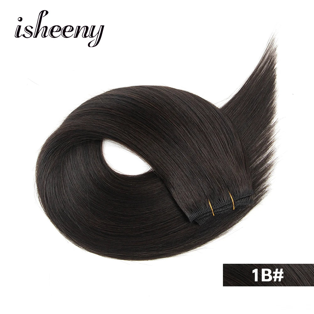 Straight Human Hair Weaves Brazilian Remy Human Hair Bundles Sew In Weft Extensions Straight Blonde 50g 12"-24" Natural Hair