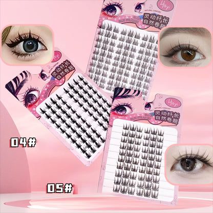 3D DIY Segment False Eyelashes – Glue-Free, Easy Wear, Reusable Cluster Lashes for Natural Korean Look & Eye-Enlarging Daily Mak