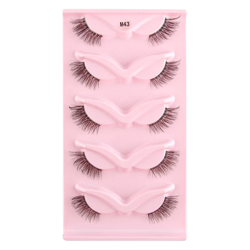 Cat Eye Lash 3/5/10 Pairs Half Lashes Natural Long False Eyelashes Wispy 3D Mink Lashes Volume Faux Cilios Extension Makeup Tool