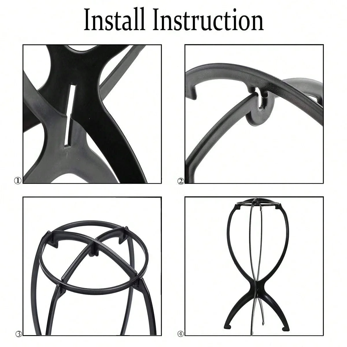 Wig Diaplay Stands Plastic Hat Display Wig Head Holder Mannequin Stand Portable Folding Flexible Plastic Wig Stand