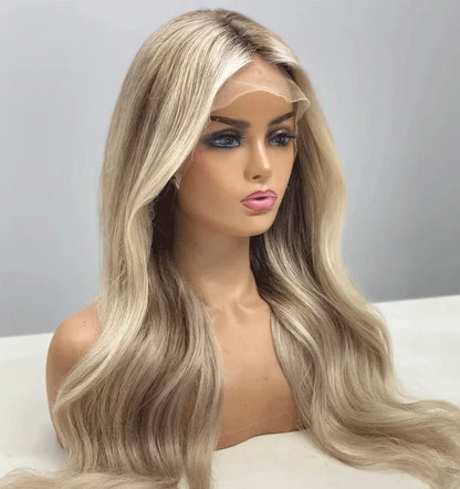 Blonde balayage full lace wigs Synthetic hair wig custom wigs lace front wigs blonde wig handmade wig hd lace wigs glueless wigs