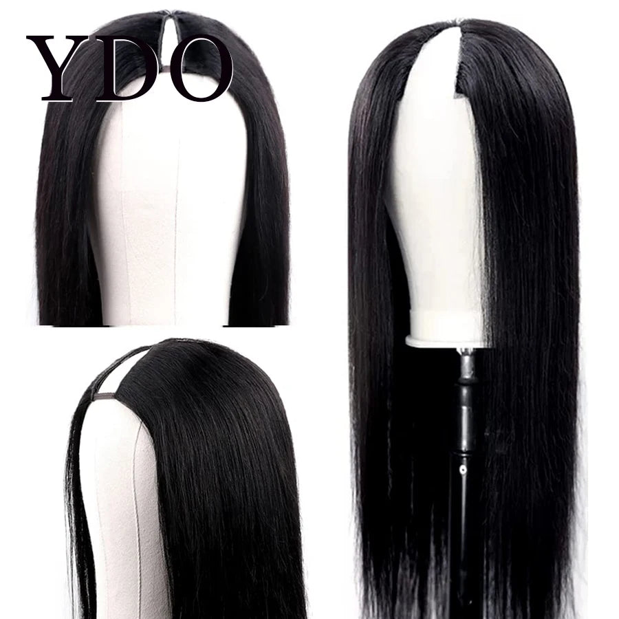 V Part Wig Human Hair Straight Glueless Wigs Ready To Go Upgrade U Part Human Hair Wig No Leave Out No Sew In Pre Plucked
