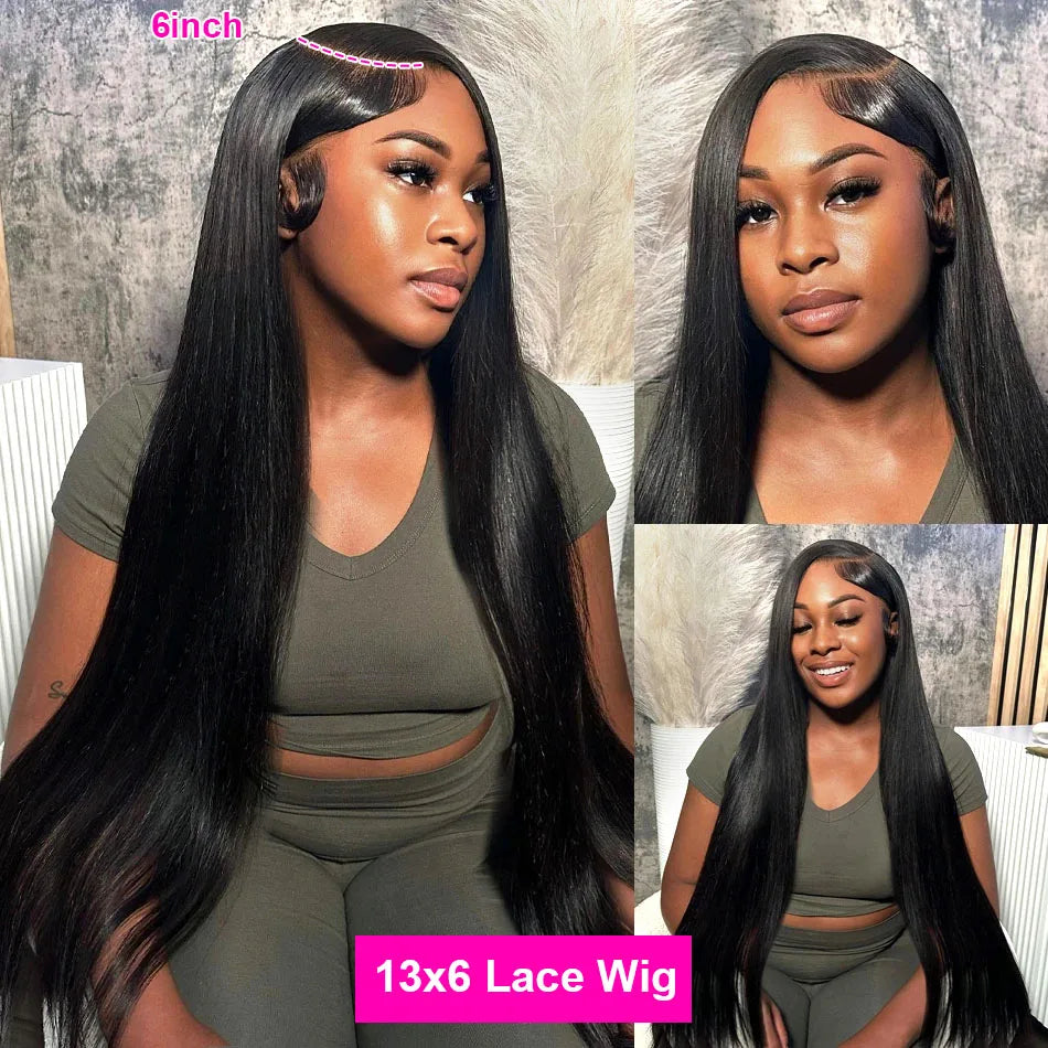 360 Full Lace Wig 13x6 Lace Front Human Hair Wigs For Women 30 34 Inch Brazilian Bone Straight Transparent Lace Frontal Wig 200%