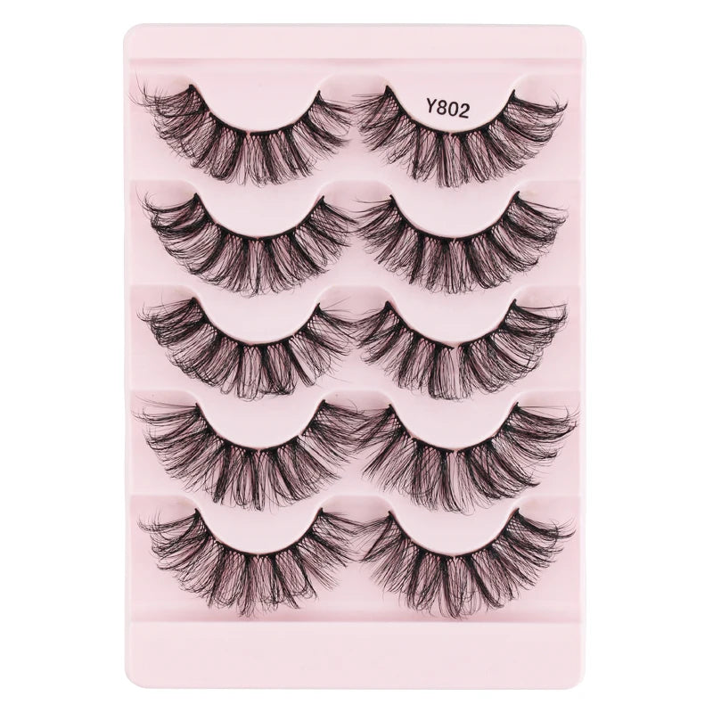 Natural Short False Mink Lashes 3/5/10 Pairs Extensions Eye Hair False Eyelashes 3D Faux Cils Soft Fluffy Eye Lashes for Beauty