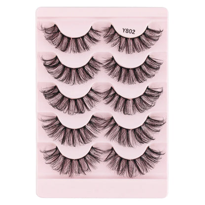 Natural Short False Mink Lashes 3/5/10 Pairs Extensions Eye Hair False Eyelashes 3D Faux Cils Soft Fluffy Eye Lashes for Beauty