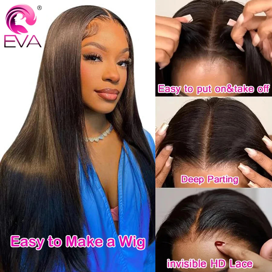 100% Real HD Lace Closure 2x6 Deep Parting HD Lace Human Hair Closures Straight Hair Pre Plucked Body Wave HD Lace Closure Only