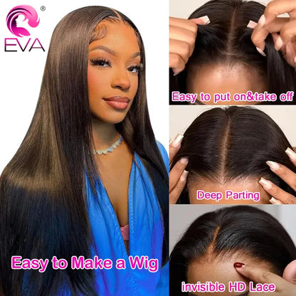 100% Real HD Lace Closure 2x6 Deep Parting HD Lace Human Hair Closures Straight Hair Pre Plucked Body Wave HD Lace Closure Only