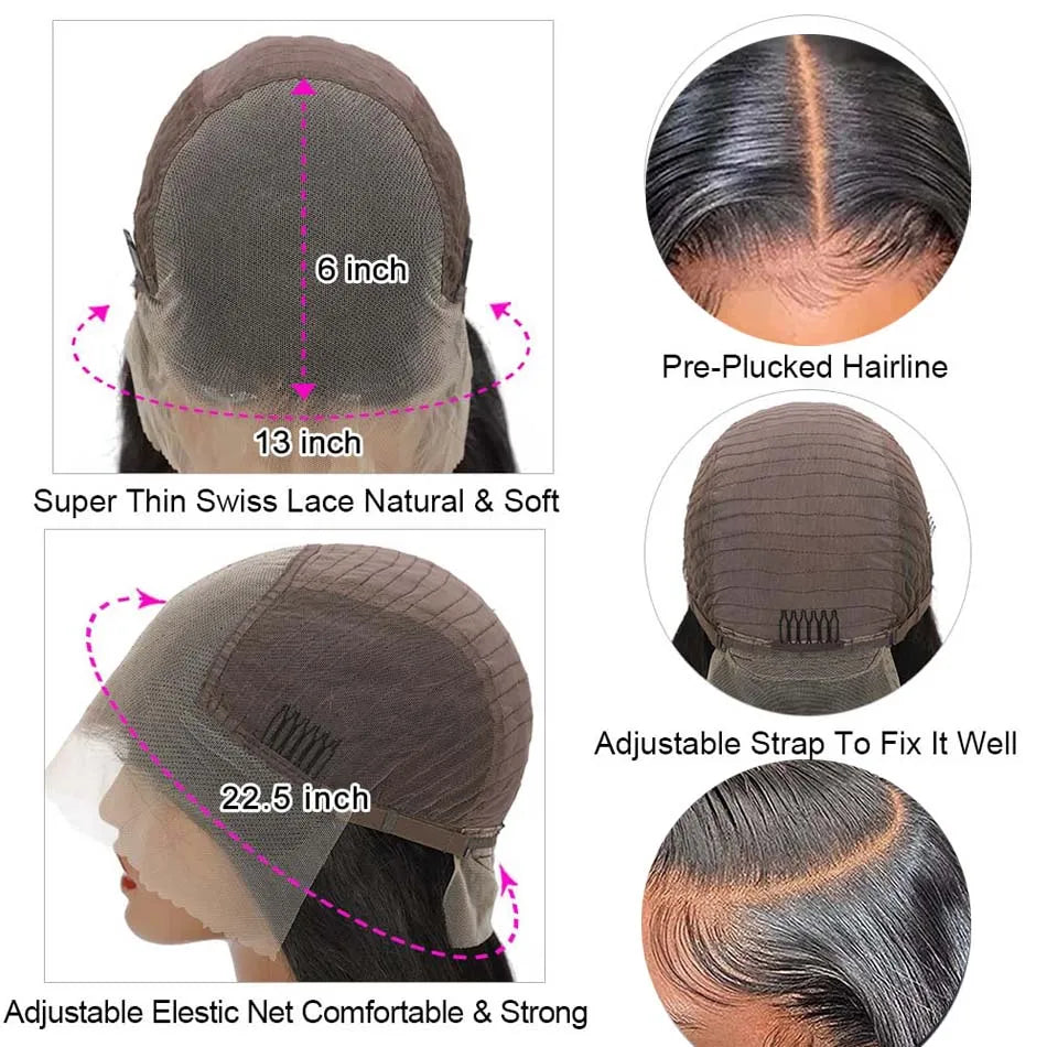 13x6 HD Lace Frontal Wig Straight Glueless Human Hair Wigs 13x4 Lace Front Wig Human Hair for Black Women 5x5 Lace Closure Wig