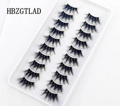 New 10 Pairs Crisscross Half Eye Lashes Natural False eyelashes Handmade 3D Mink Lashes Makeup Tools Reusable Eyelash Extension
