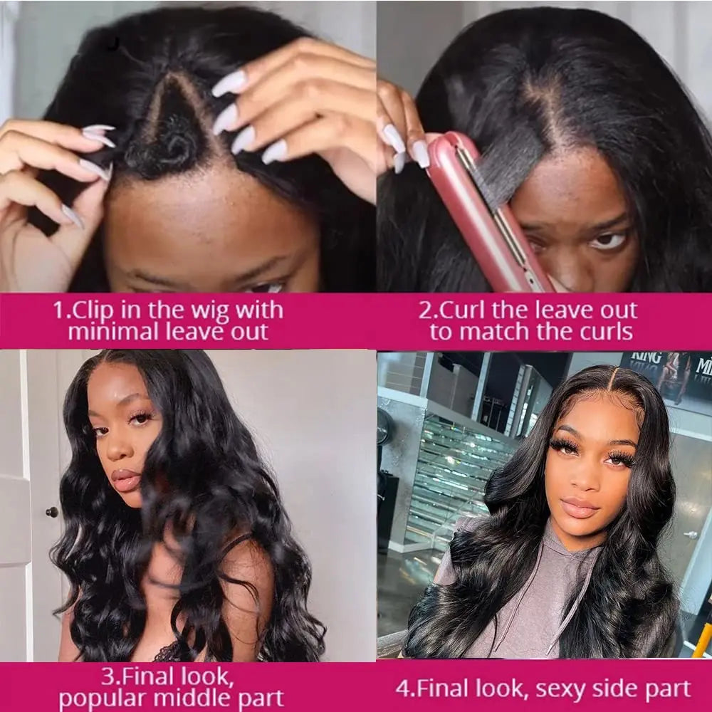 U V Part Wig Human Hair Body Wave Human Hair Wigs No Leave Out No Glue Brazilian Remy U Part Human Hair Wave Wigs for Women