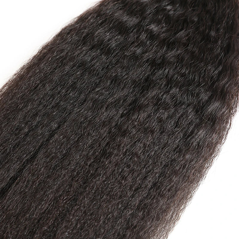 Light Yaki Straight Human Remy Hair Bundles Brazilian Raw Virgin Human Hair Weave for Women Bleached Double Drawn Natural Color