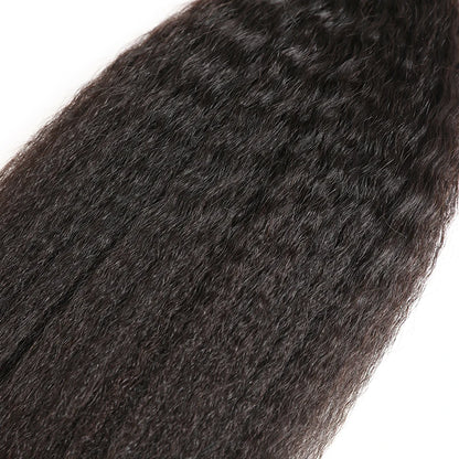 Light Yaki Straight Human Remy Hair Bundles Brazilian Raw Virgin Human Hair Weave for Women Bleached Double Drawn Natural Color