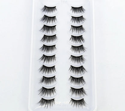 10 Pairs Crisscross Half Eye Lashes Natural False Eyelashes Handmade Faux 3D Mink Lashes Makeup Tools Eyelash Extension