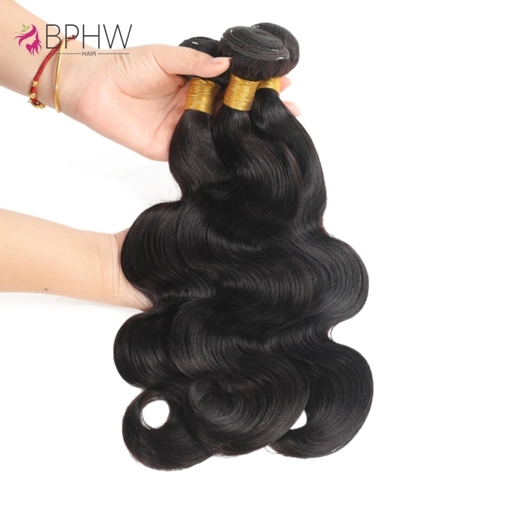 Body Wave Frontal With Bundles Human Hair Brazilian Remy Human Hair Weave Bundles With 4x4 Lace Closure Hair Extension Weft BPHW