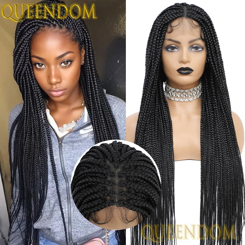 Full Lace Wigs for Black Women Short Bob Braided Wigs Knotless Box Braids 360 Lace Front Wigs Cornrow Synthetic Wigs 12 Inch