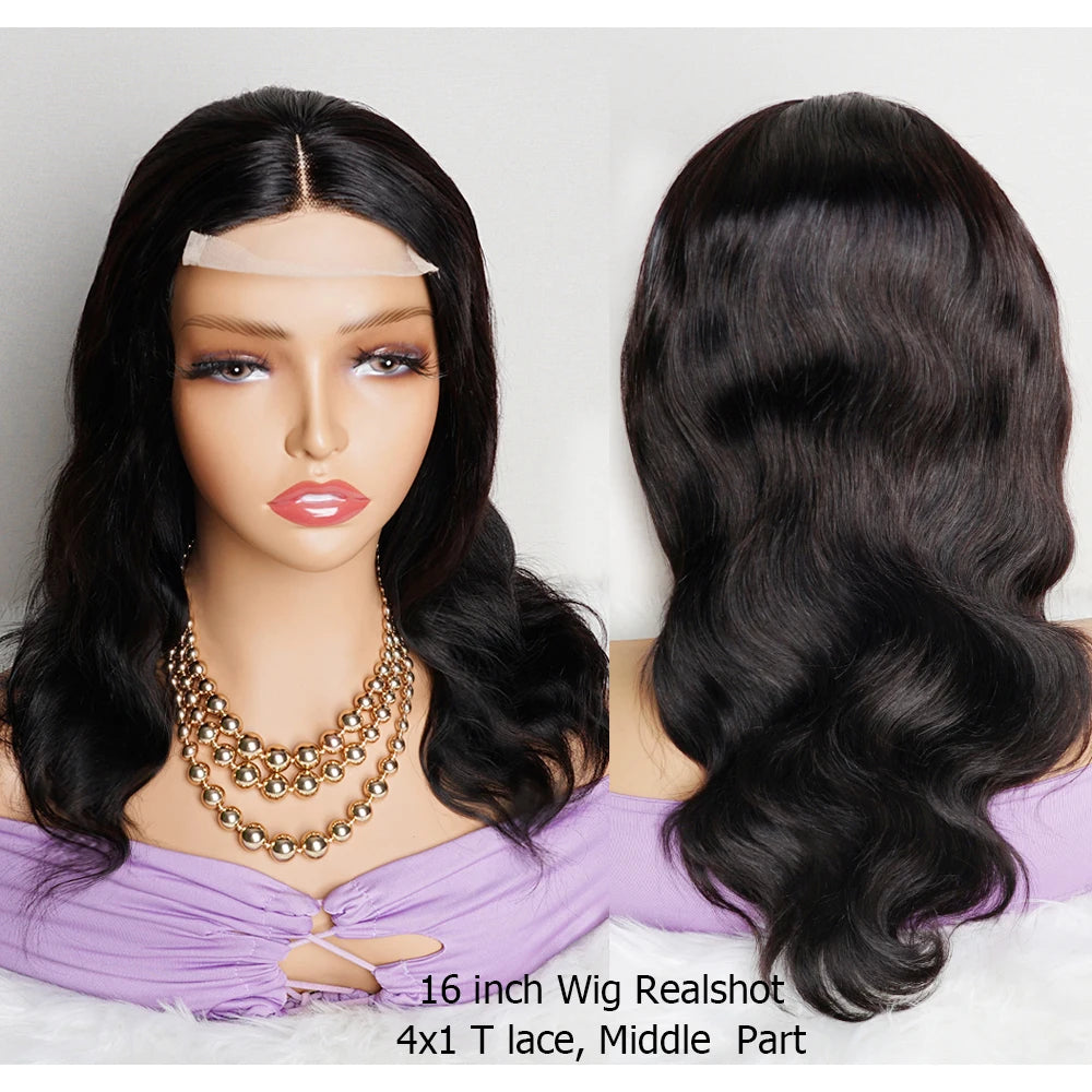 Lace Front Wigs Body Wave 100% Human Hair Wig for Women Black Short Wavy Style Transparent Lace Closure Wigs Bobbi
